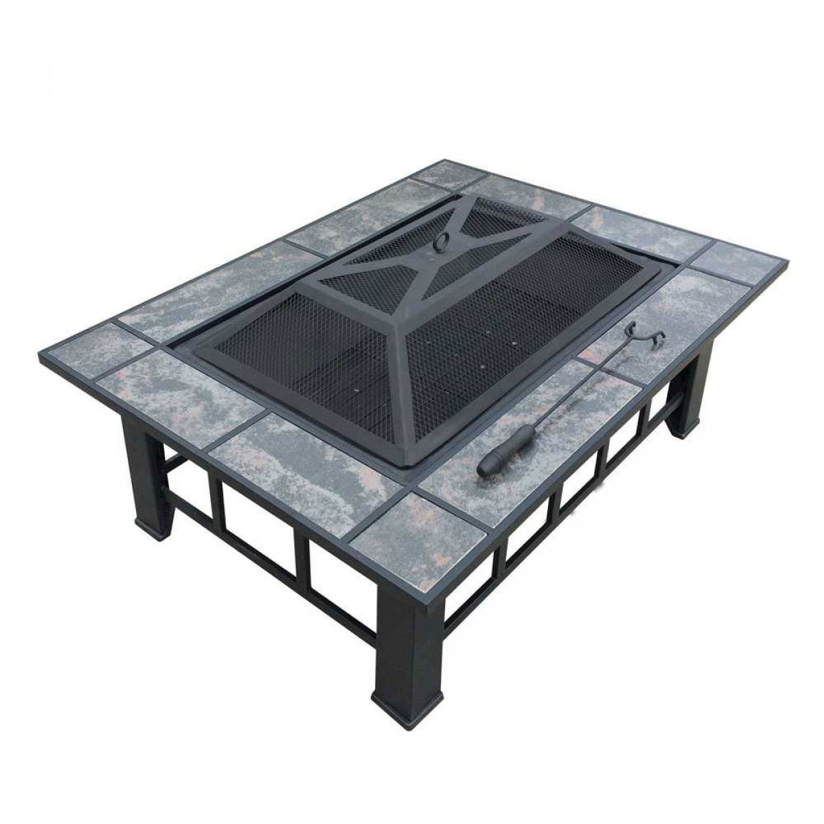 4-in-1 Fire Pit BBQ 94 x 71cm