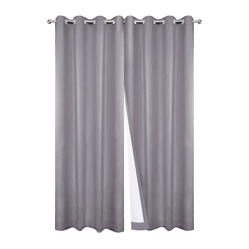 Blockout Eyelet Curtains Light Grey