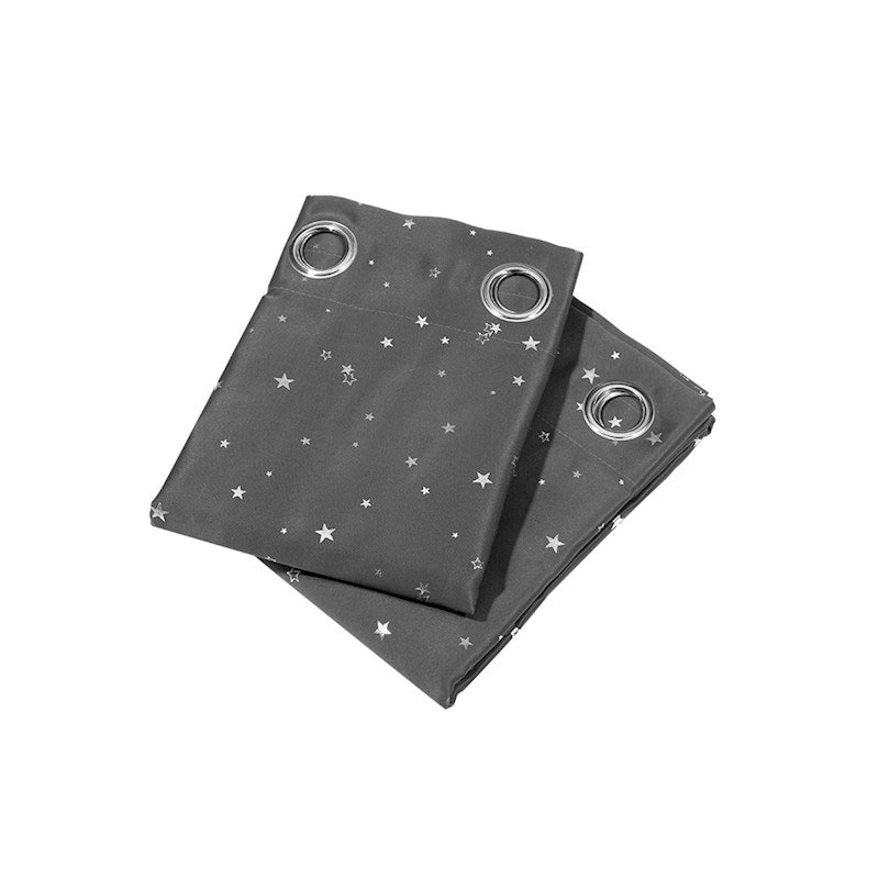 Blockout Eyelet Star Curtains Grey - Image 3