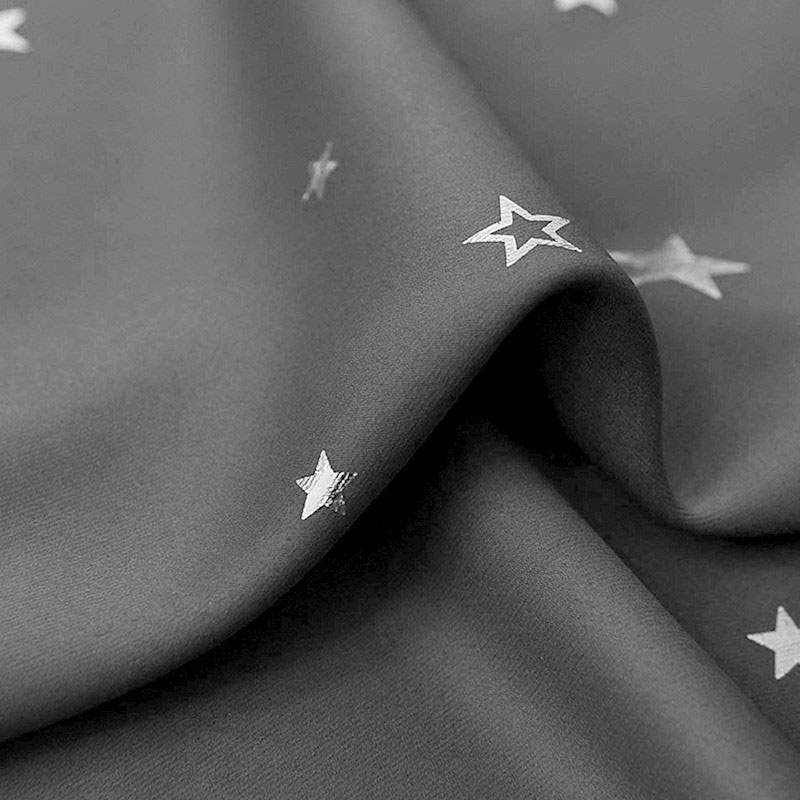 Blockout Eyelet Star Curtains Grey - Image 4