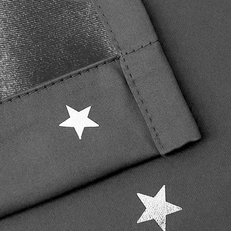 Blockout Eyelet Star Curtains Grey - Image 5