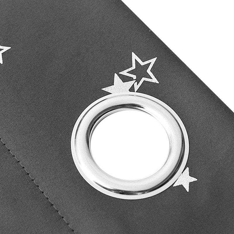 Blockout Eyelet Star Curtains Grey - Image 7