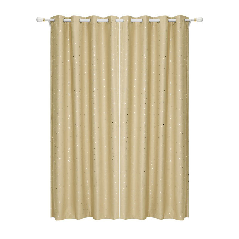 Blockout Eyelet Star Curtains Latte
