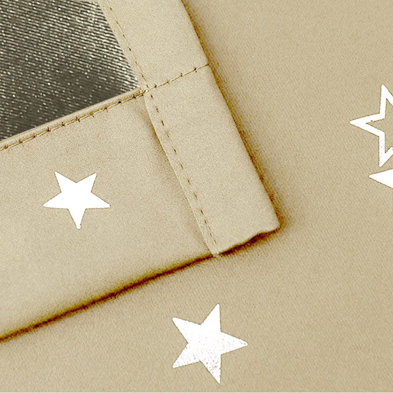 Blockout Eyelet Star Curtains Latte - Image 5
