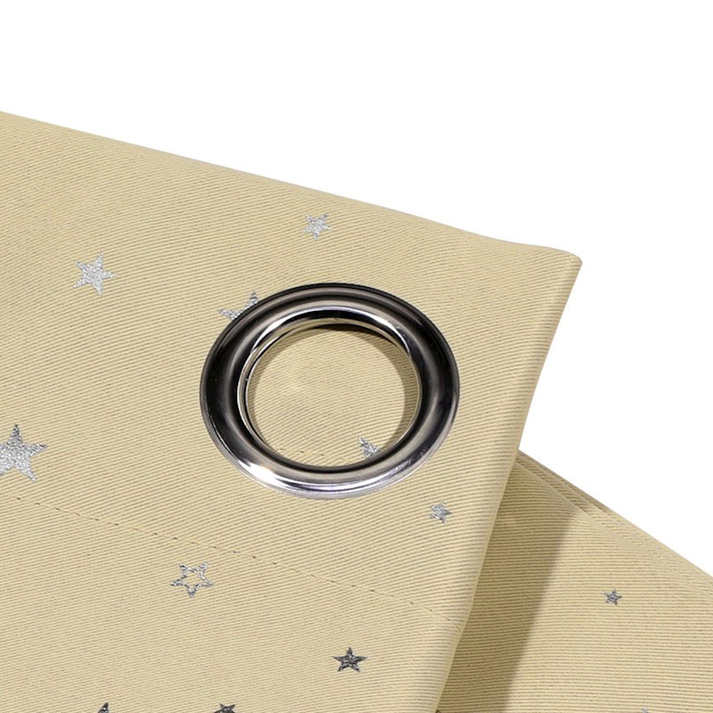 Blockout Eyelet Star Curtains Latte - Image 7