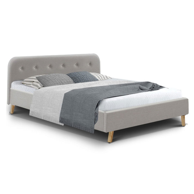 Fabric Bed Frame Pola Beige