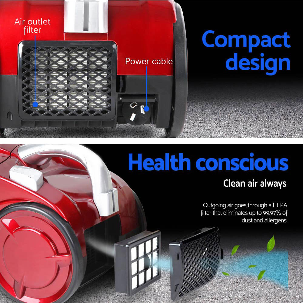 Vacuum Cleaner Bagless 2200W Red - Image 11
