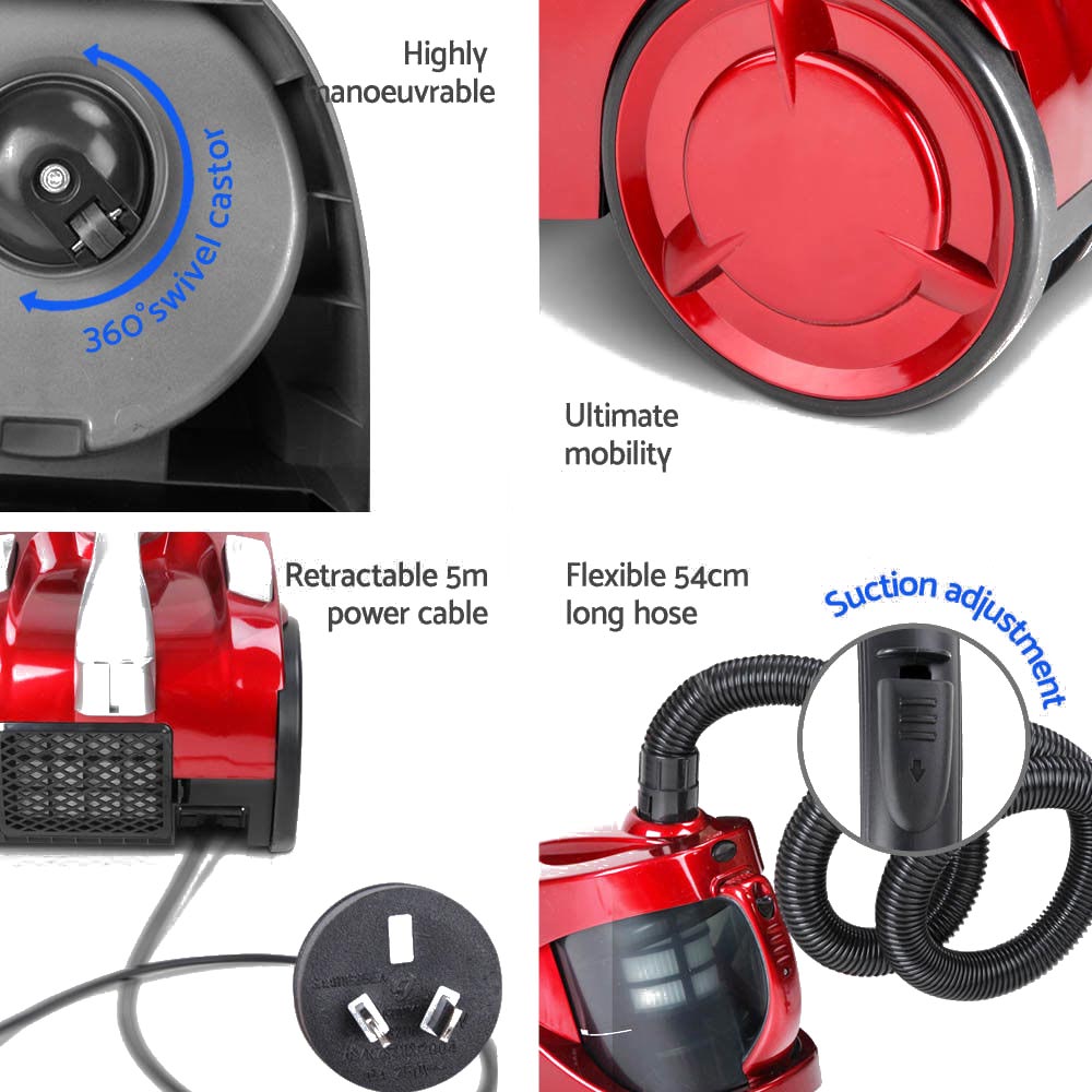 Vacuum Cleaner Bagless 2200W Red - Image 8