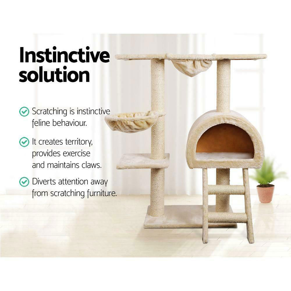 Cat Kitten Toy 100cm Scratching Tree Beige - Image 4
